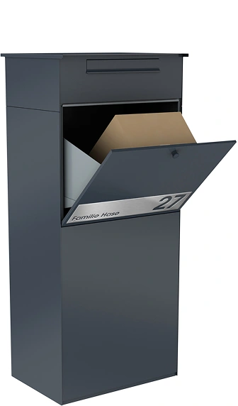 Paketboxen mit Briefkasten von KNOBLOCH in Anthrazit